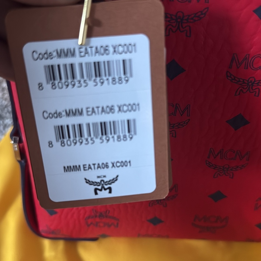 MCM Aren Logo Crossbody Bag Candy Red - Picture 9 of 10